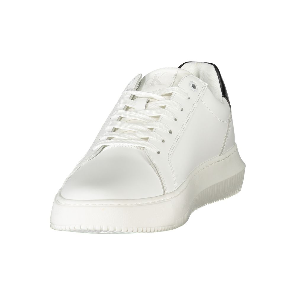 Baskets Calvin Klein en cuir blanc pour homme