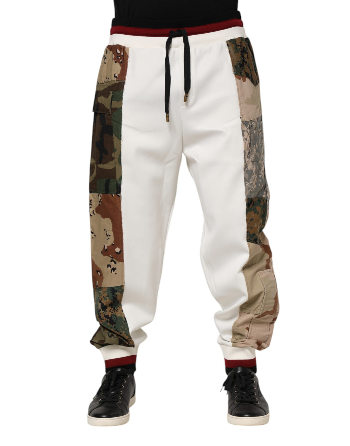 Pantalon de jogging blanc patchwork Dolce &amp; Gabbana