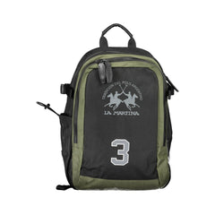 La Martina Black Polyester Backpack