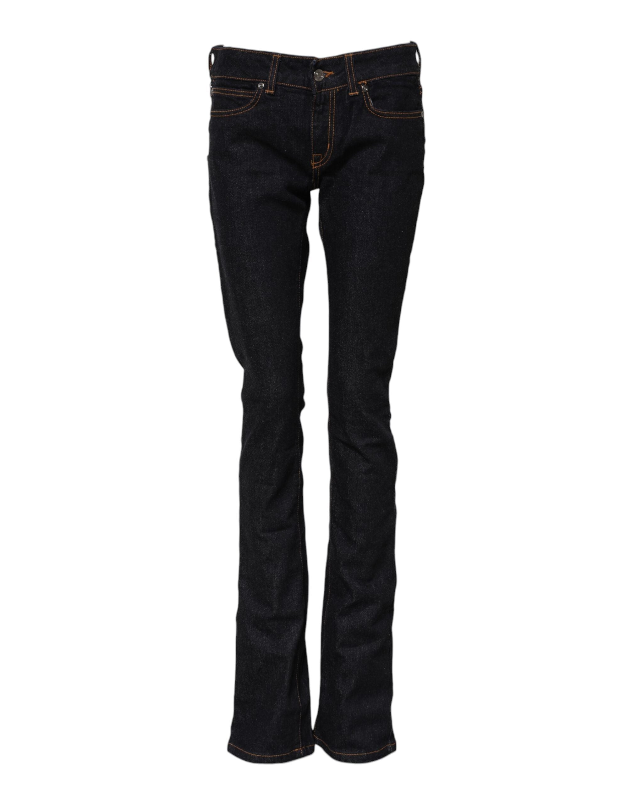 Jean skinny taille mi-haute en coton bleu foncé GF Ferre