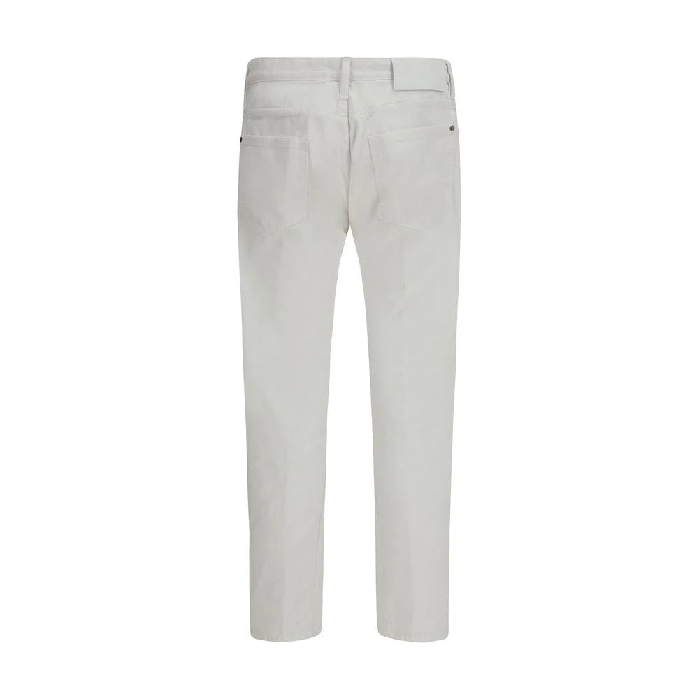 Dsquared² White Cotton Slim Fit Jeans