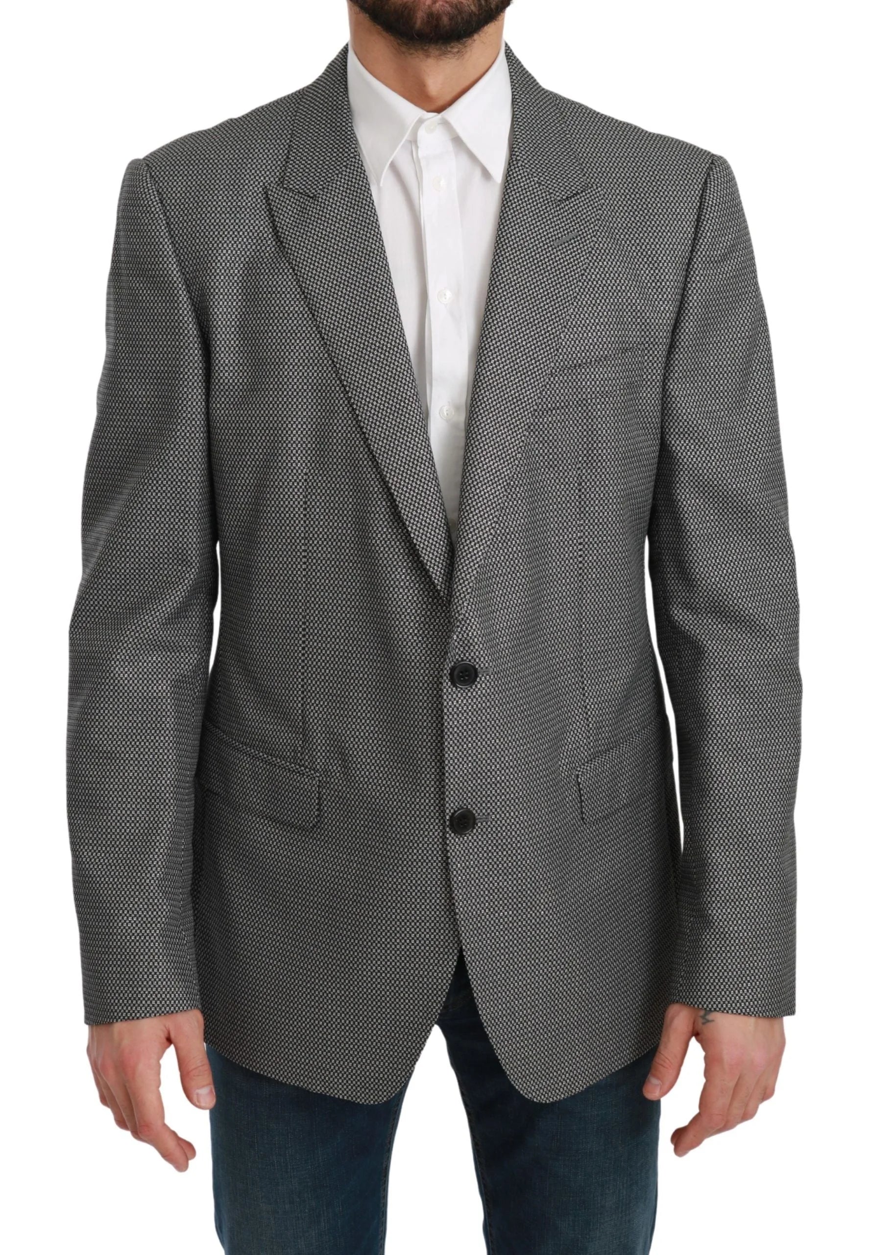 Dolce & Gabbana Gray Slim Fit Formal MARTINI Blazer - IT54 | XL
