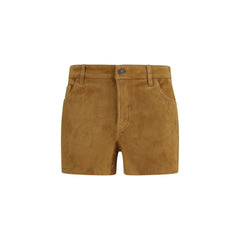 7FOR Beige Camel Hair Bermuda Shorts