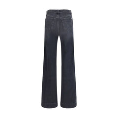 7FOR Black Cotton Flared Jeans - 26