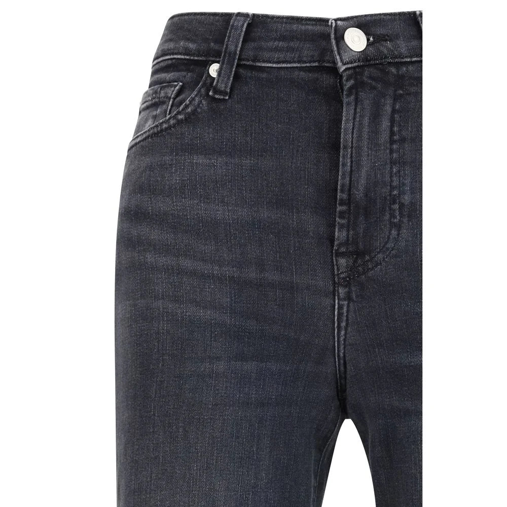 7FOR Black Cotton Flared Jeans - 26