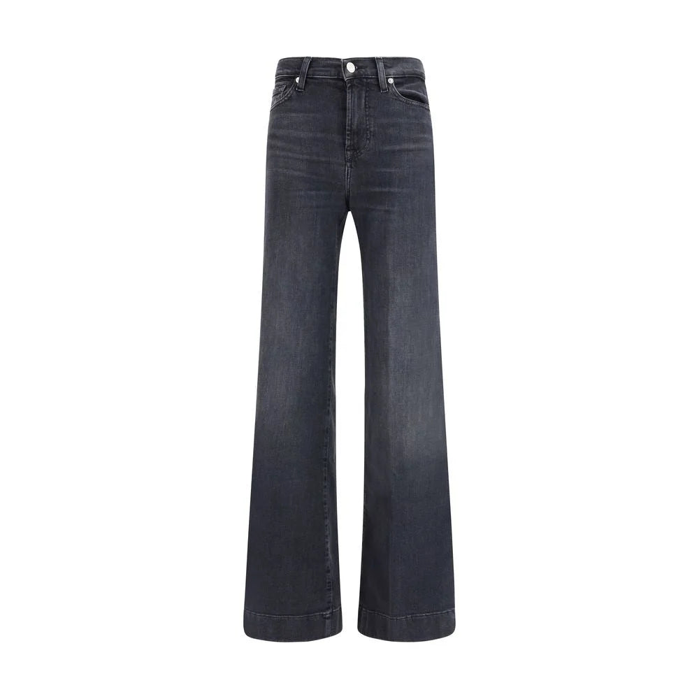 7FOR Black Cotton Flared Jeans - 26