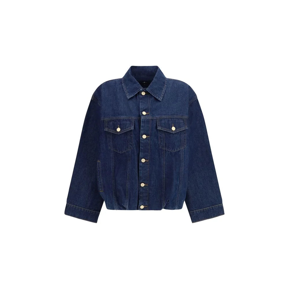 7FOR Blue Cotton Denim Jacket - XS