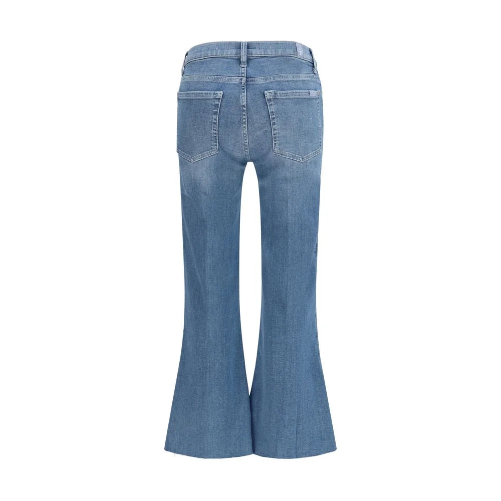 7FOR Blaue Jeans mit Schlag aus Baumwolle