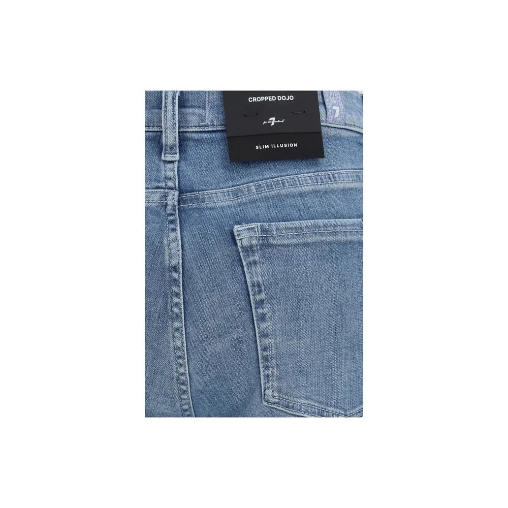 7FOR Blaue Jeans mit Schlag aus Baumwolle