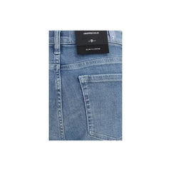 7FOR Blaue Jeans mit Schlag aus Baumwolle