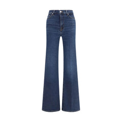 7FOR Blue Cotton Flared Jeans