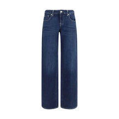 7FOR Blue Cotton Straight-Leg Jeans