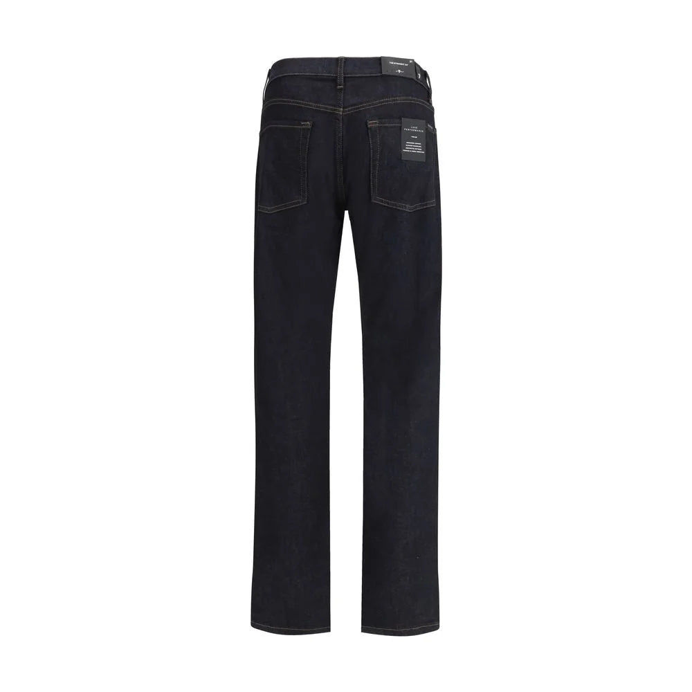 7FOR Blue Cotton Straight-Leg Jeans