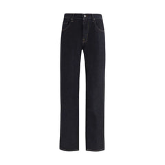 7FOR Blue Cotton Straight-Leg Jeans