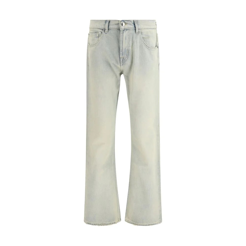 7FOR Cream Cotton Bootcut Jeans