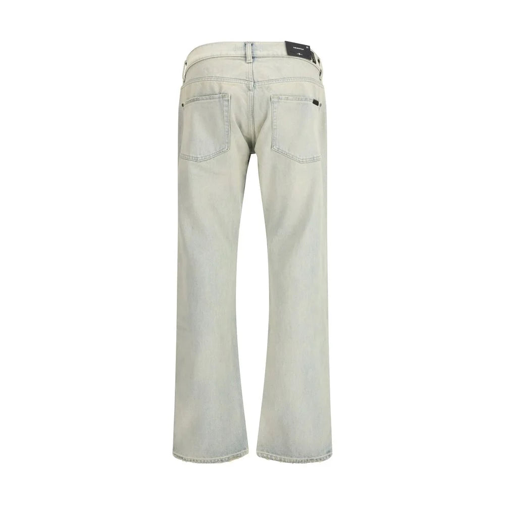 7FOR Cream Cotton Bootcut Jeans