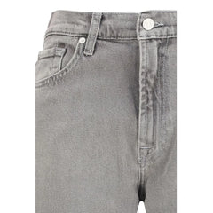 7FOR Gray Cotton Relaxed Fit Jeans