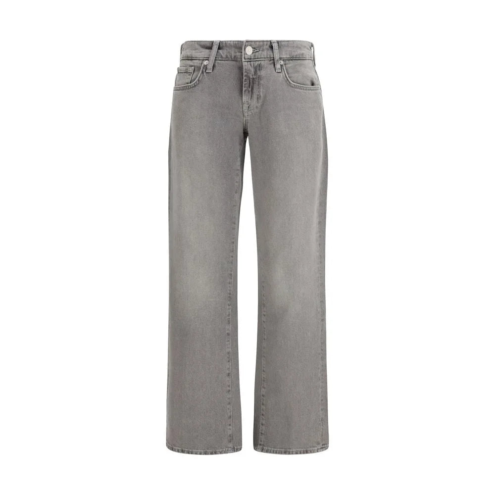 7FOR Gray Cotton Straight-Leg Jeans - Jeans