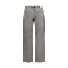 7FOR Gray Cotton Straight-Leg Jeans - Jeans