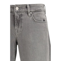 7FOR Gray Cotton Straight-Leg Jeans - Jeans