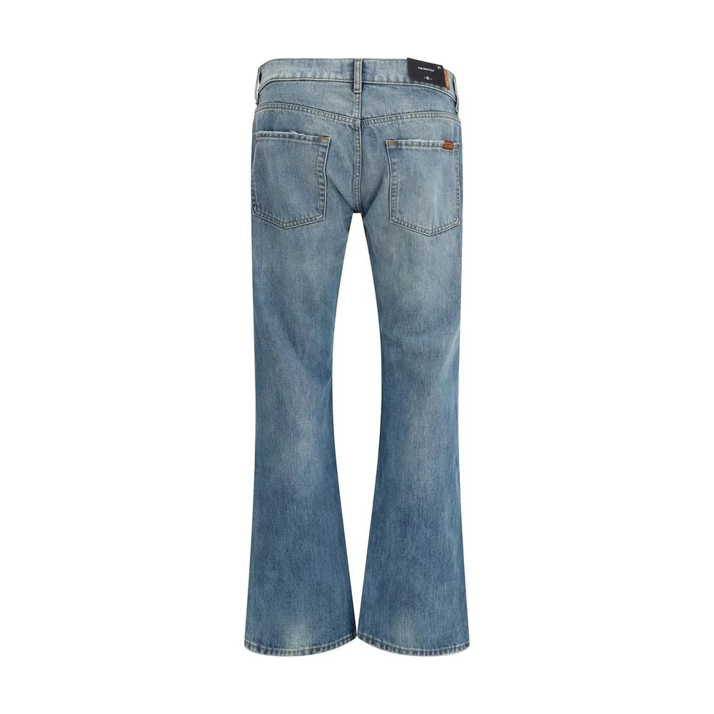 7FOR Light Blue Cotton Bootcut Jeans