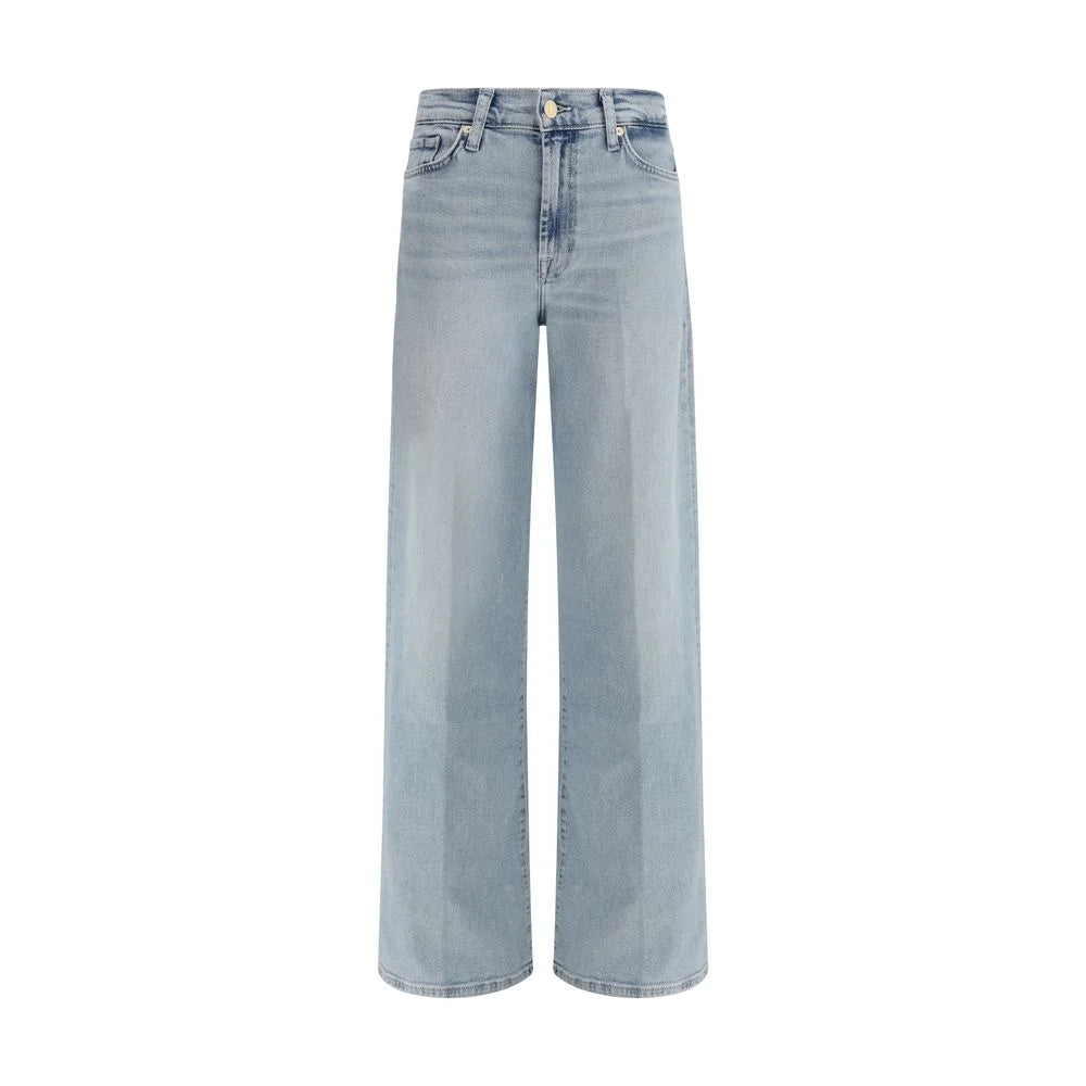 7FOR Light Blue Cotton Relaxed Fit Jeans