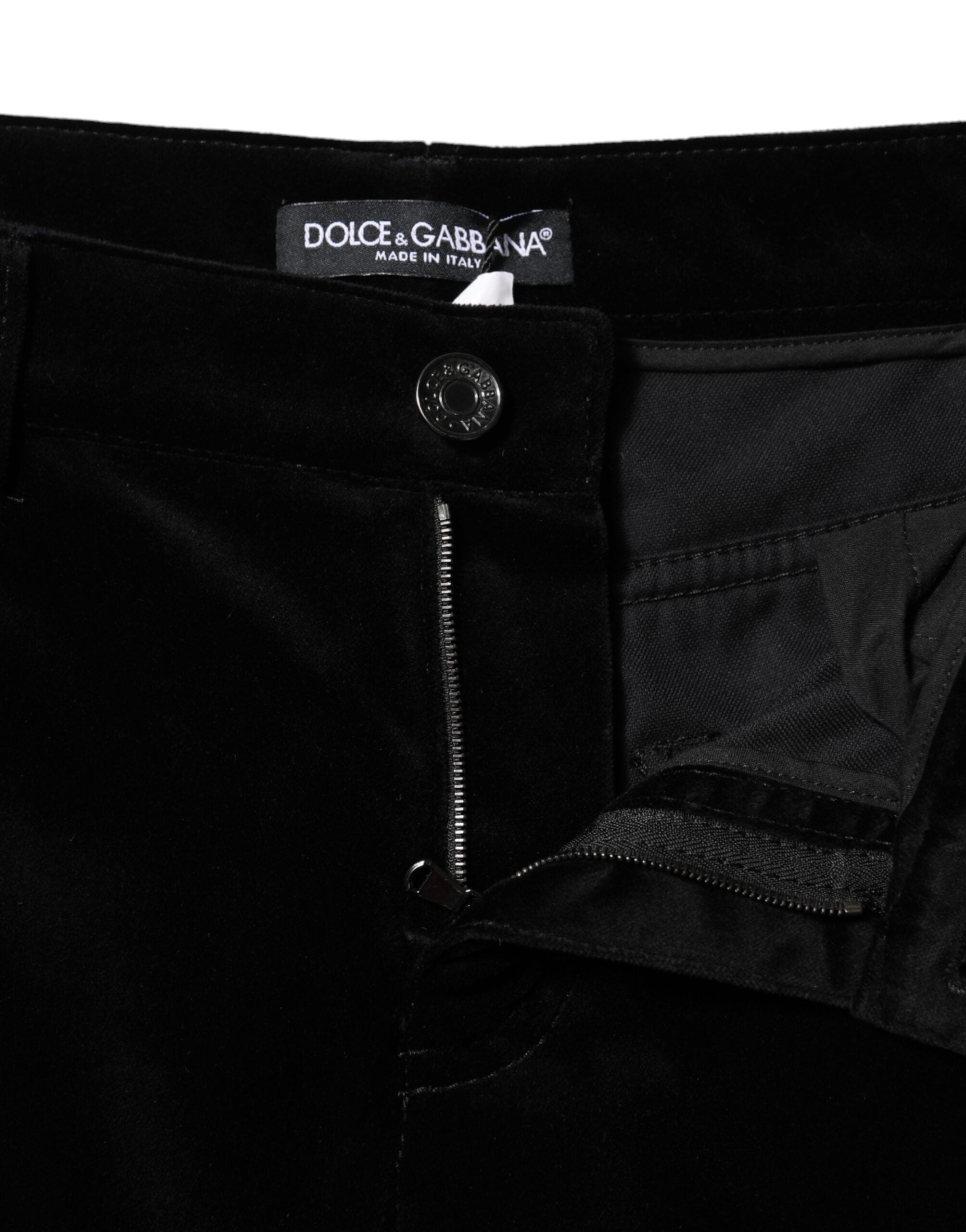 Jean skinny capri court en coton noir Dolce &amp; Gabbana