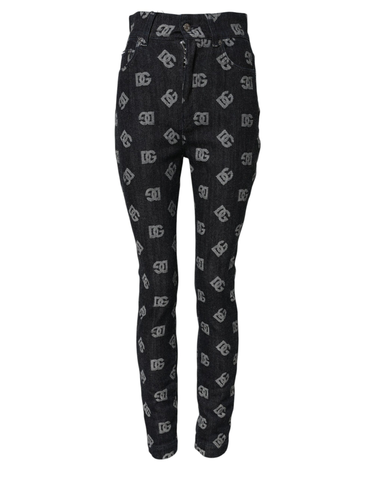 Jean skinny taille haute noir Dolce &amp; Gabbana avec logo DG