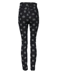 Jean skinny taille haute noir Dolce &amp; Gabbana avec logo DG