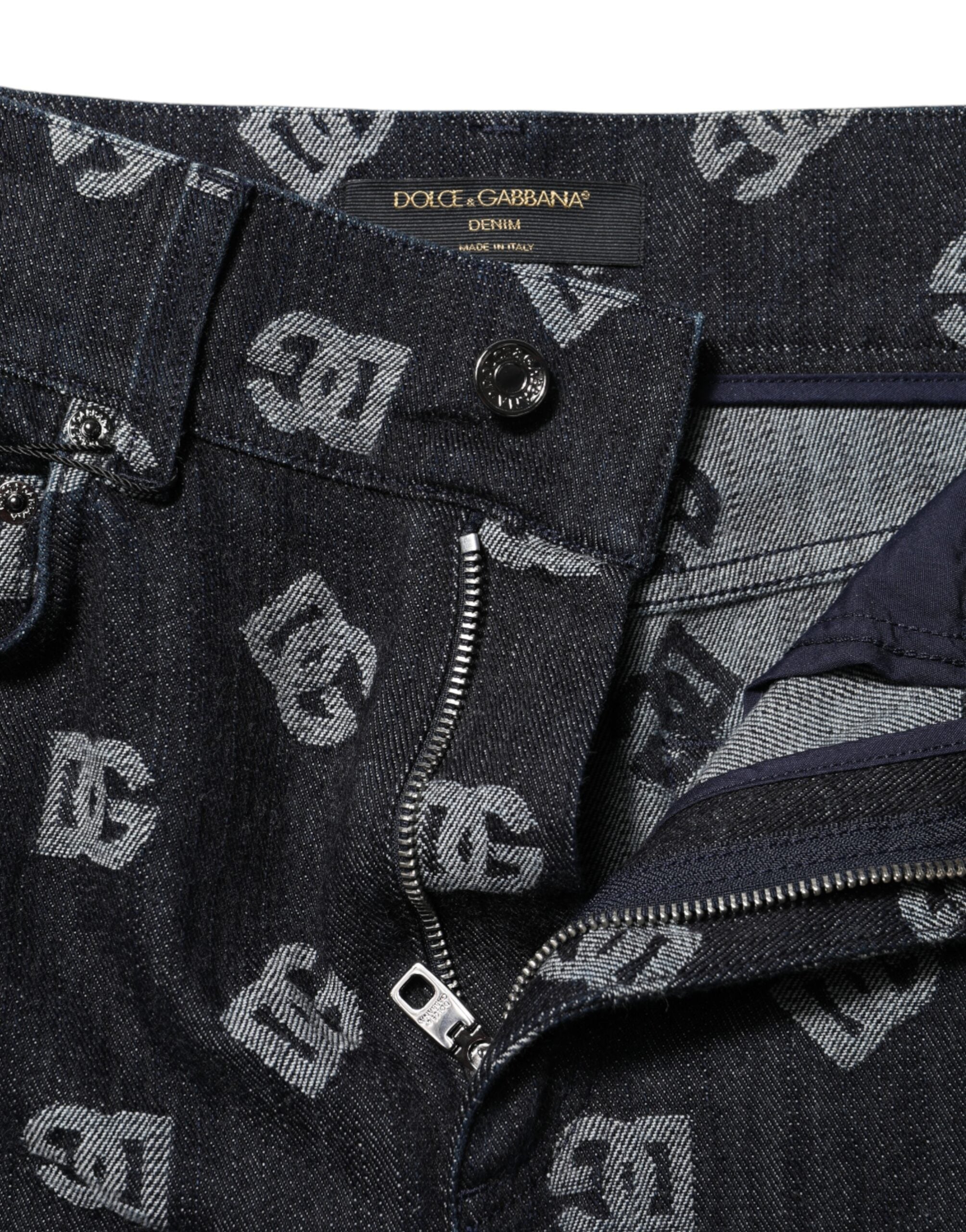 Jean skinny taille haute noir Dolce &amp; Gabbana avec logo DG