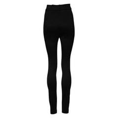 Dolce &amp; Gabbana Schwarze Nylon-Leggings mit hohem Bund und schmaler Passform