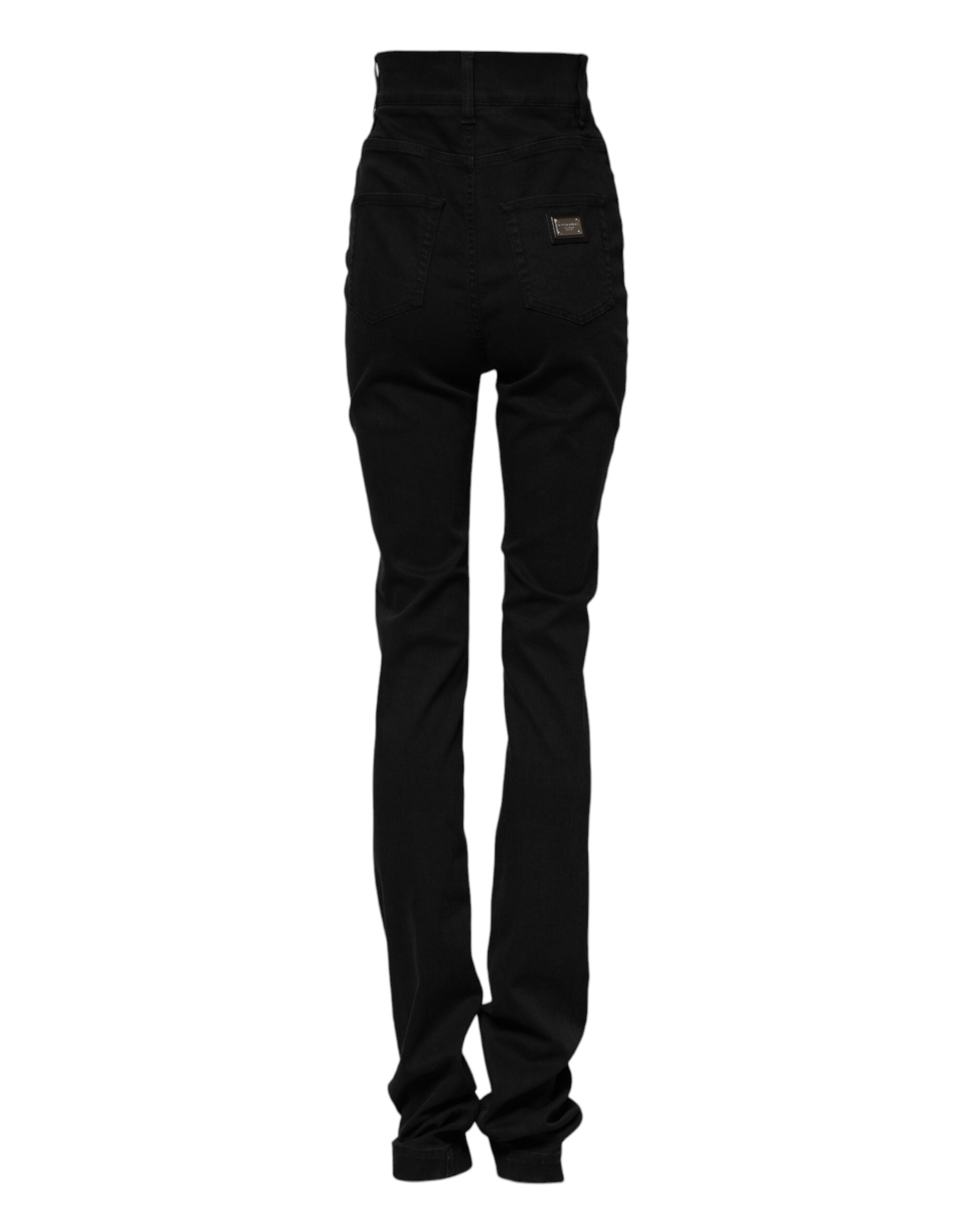 Jean skinny taille haute en coton noir Dolce &amp; Gabbana
