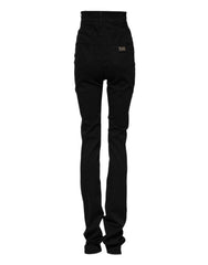 Jean skinny taille haute en coton noir Dolce &amp; Gabbana