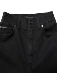 Jean skinny taille haute en coton noir Dolce &amp; Gabbana