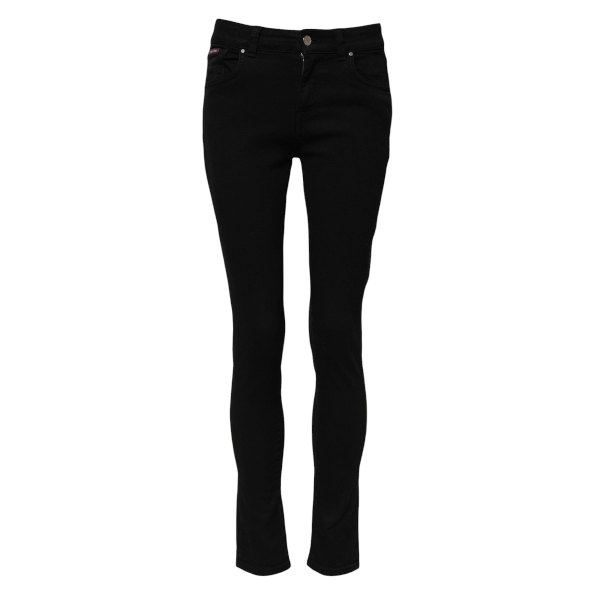 Jean skinny en coton noir Dolce &amp; Gabbana taille mi-haute
