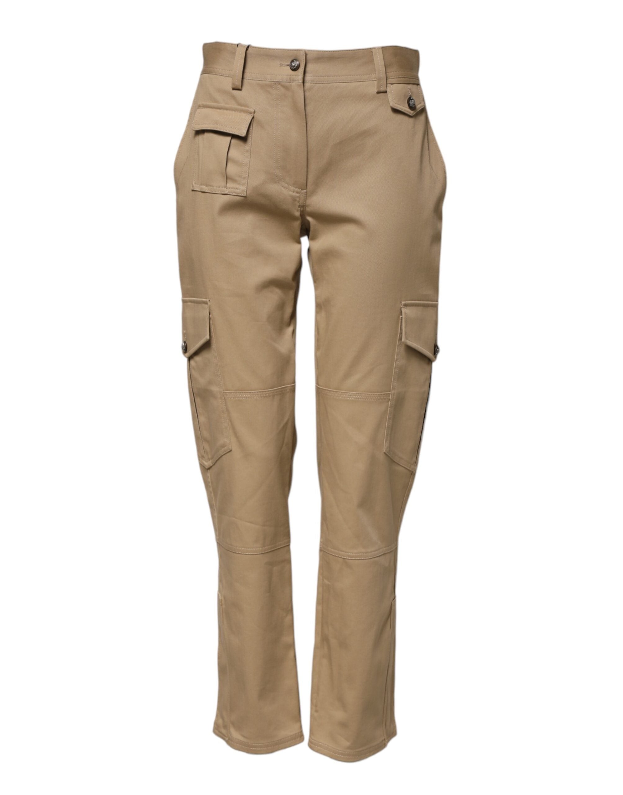 Dolce &amp; Gabbana Beige Cargohose mit mittelhohem Bund und schmal zulaufendem Bein