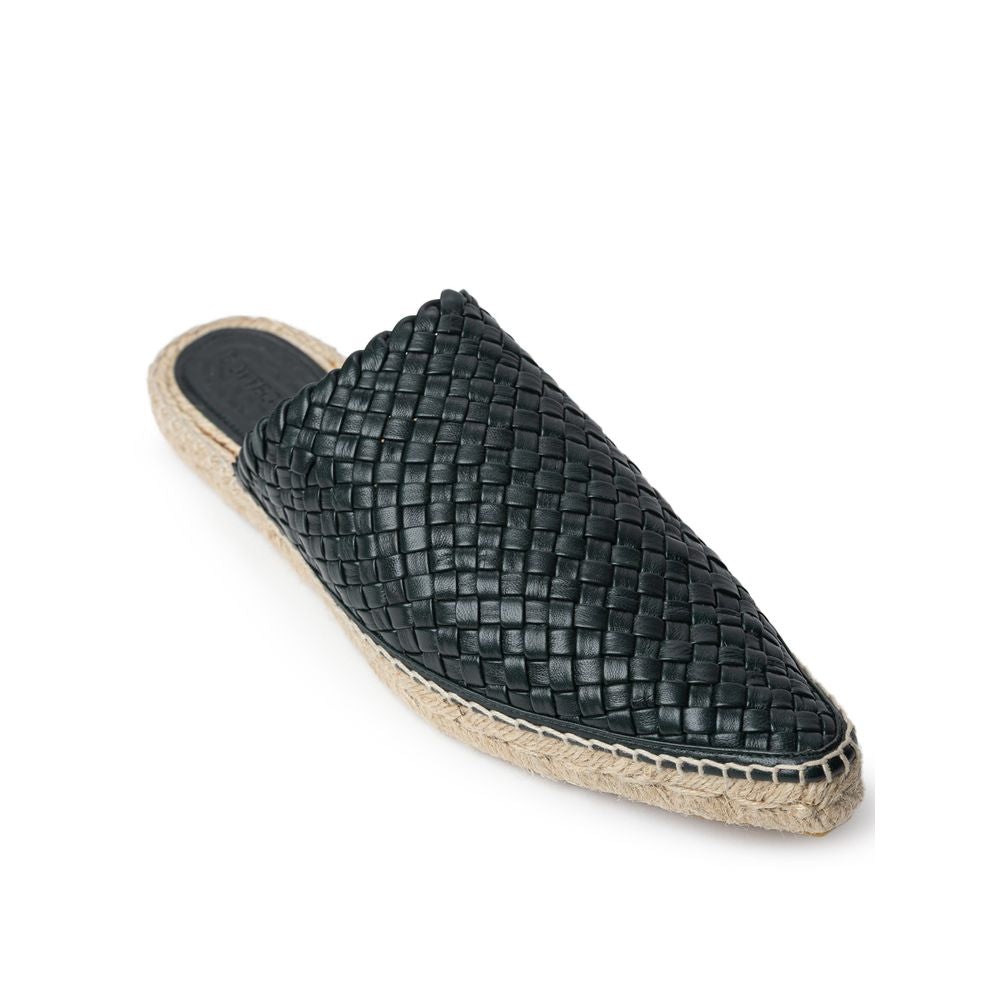 Espadrilles en cuir vert Bottega Veneta