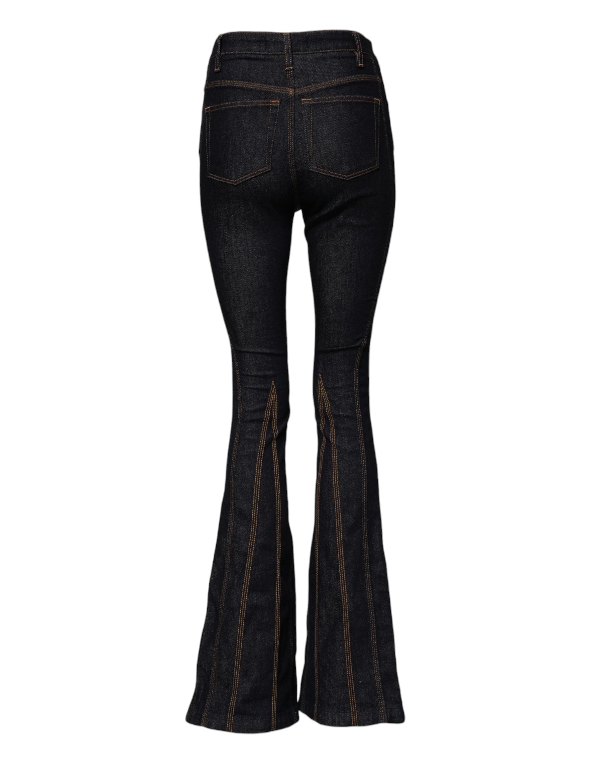 Jean Dolce &amp; Gabbana en coton noir, taille mi-haute, coupe bootcut