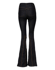 Jean Dolce &amp; Gabbana en coton noir, taille mi-haute, coupe bootcut
