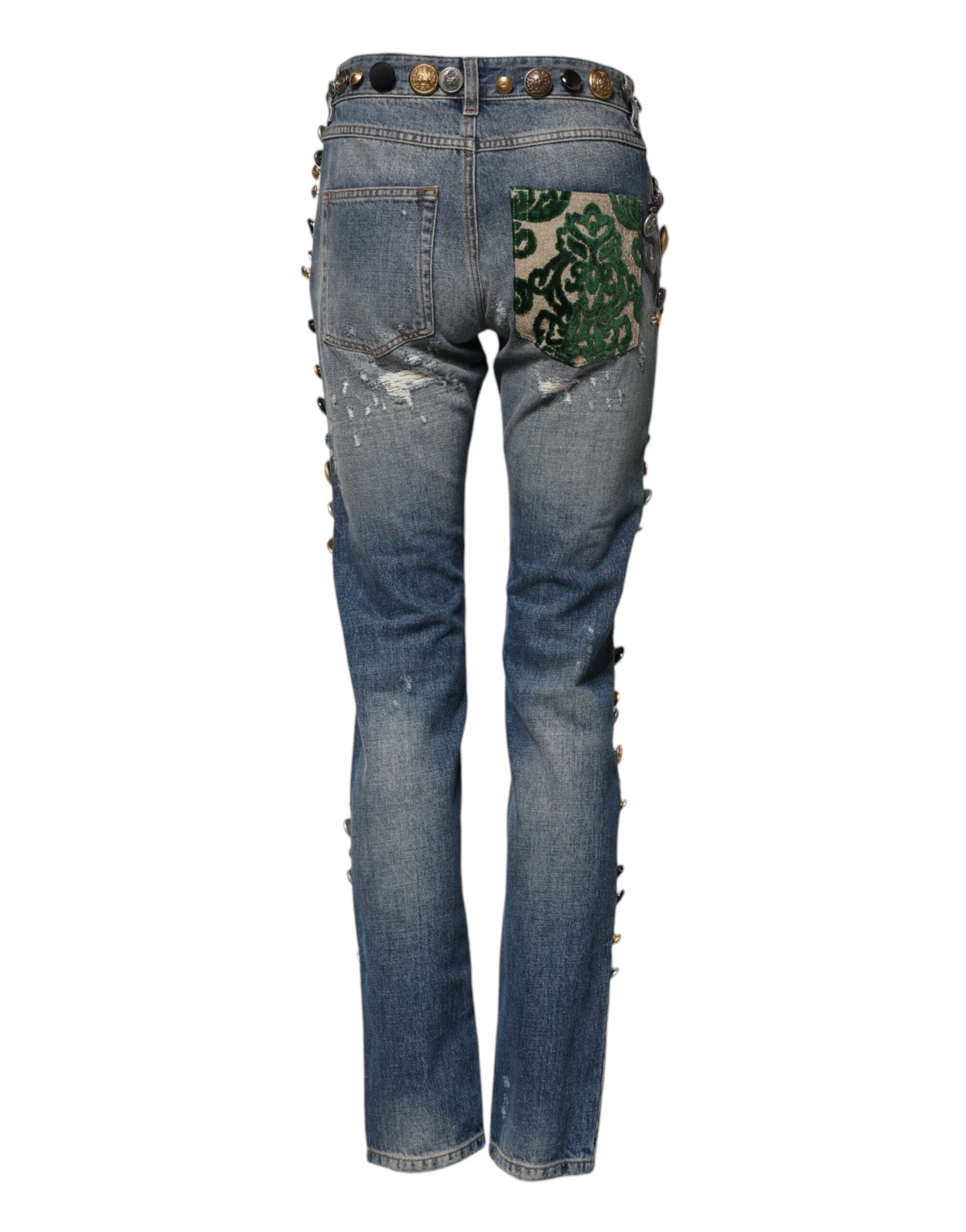Jean skinny bleu orné Dolce &amp; Gabbana 