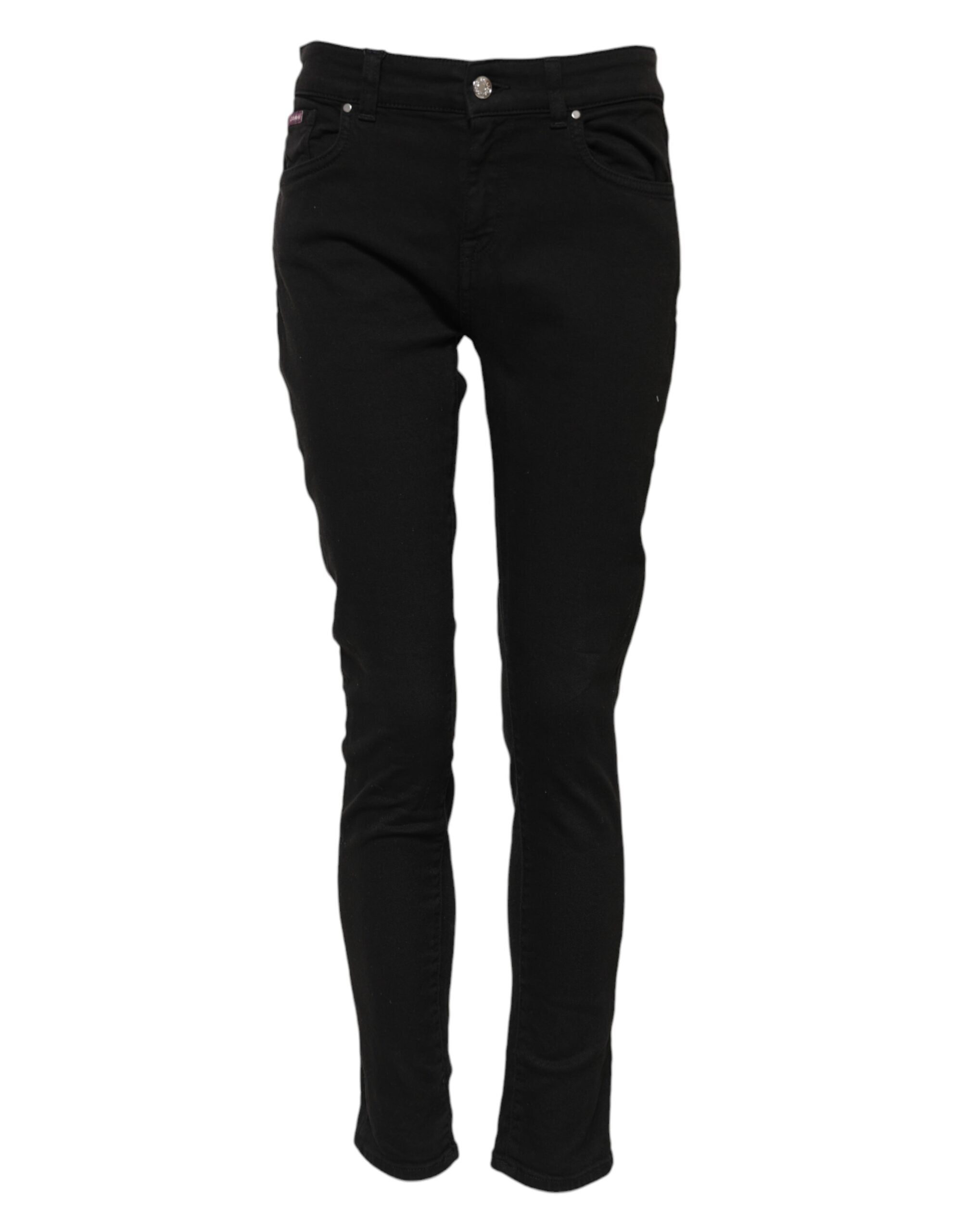 Jean skinny en coton noir Dolce &amp; Gabbana taille mi-haute