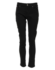Jean skinny en coton noir Dolce &amp; Gabbana taille mi-haute