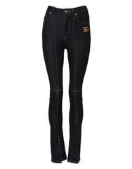 Dolce & Gabbana Blue Cotton High Waist Skinny Denim Jeans