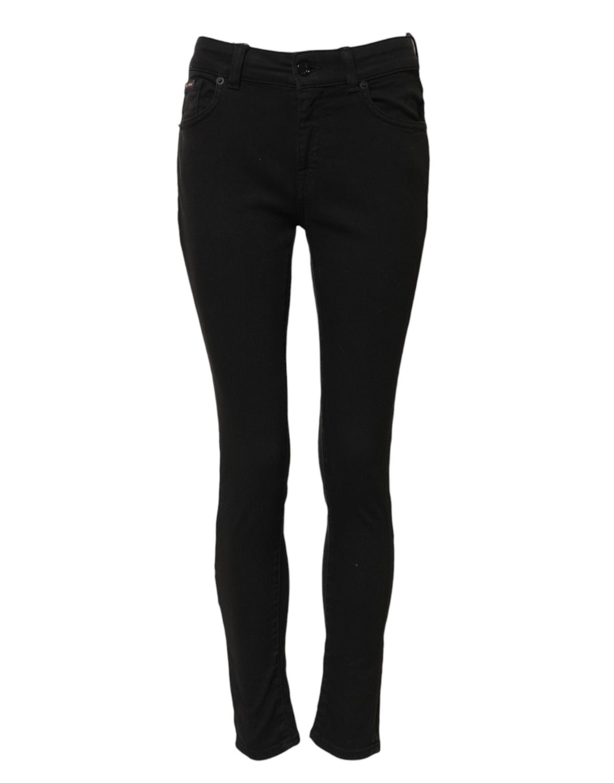 Jean skinny en coton noir Dolce &amp; Gabbana taille mi-haute