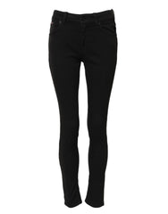 Jean skinny en coton noir Dolce &amp; Gabbana taille mi-haute