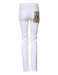 Dolce & Gabbana White GRACE Mid Waisted Skinny Denim Jeans