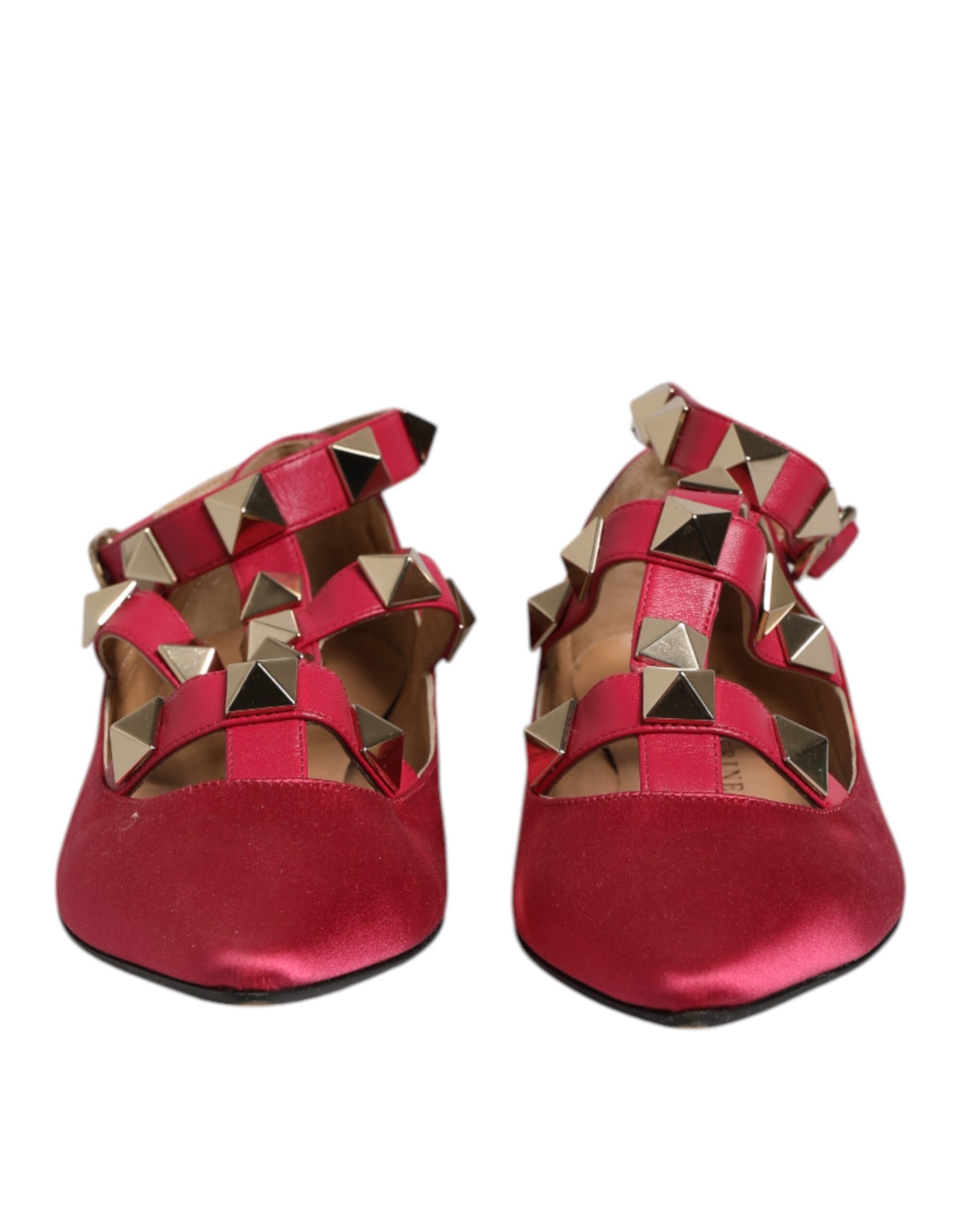 Prosperine Ballerinas mit rot-goldenen Nieten und spitzer Zehenpartie