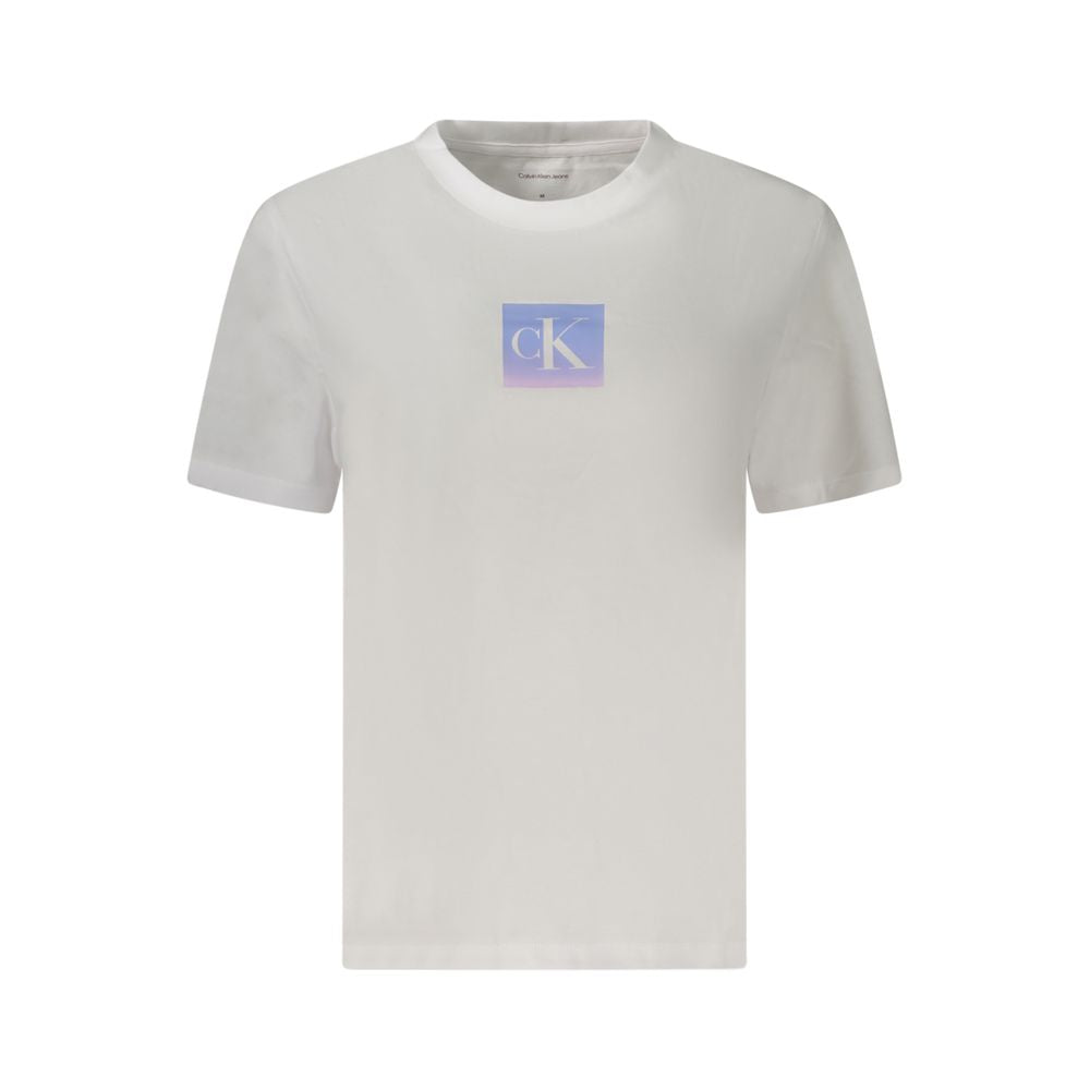 Weißes Baumwoll-T-Shirt von Calvin Klein für Damen