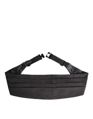 Dolce &amp; Gabbana Herrengürtel aus 100 % Seide, schwarzer Kummerbund, breite Taille