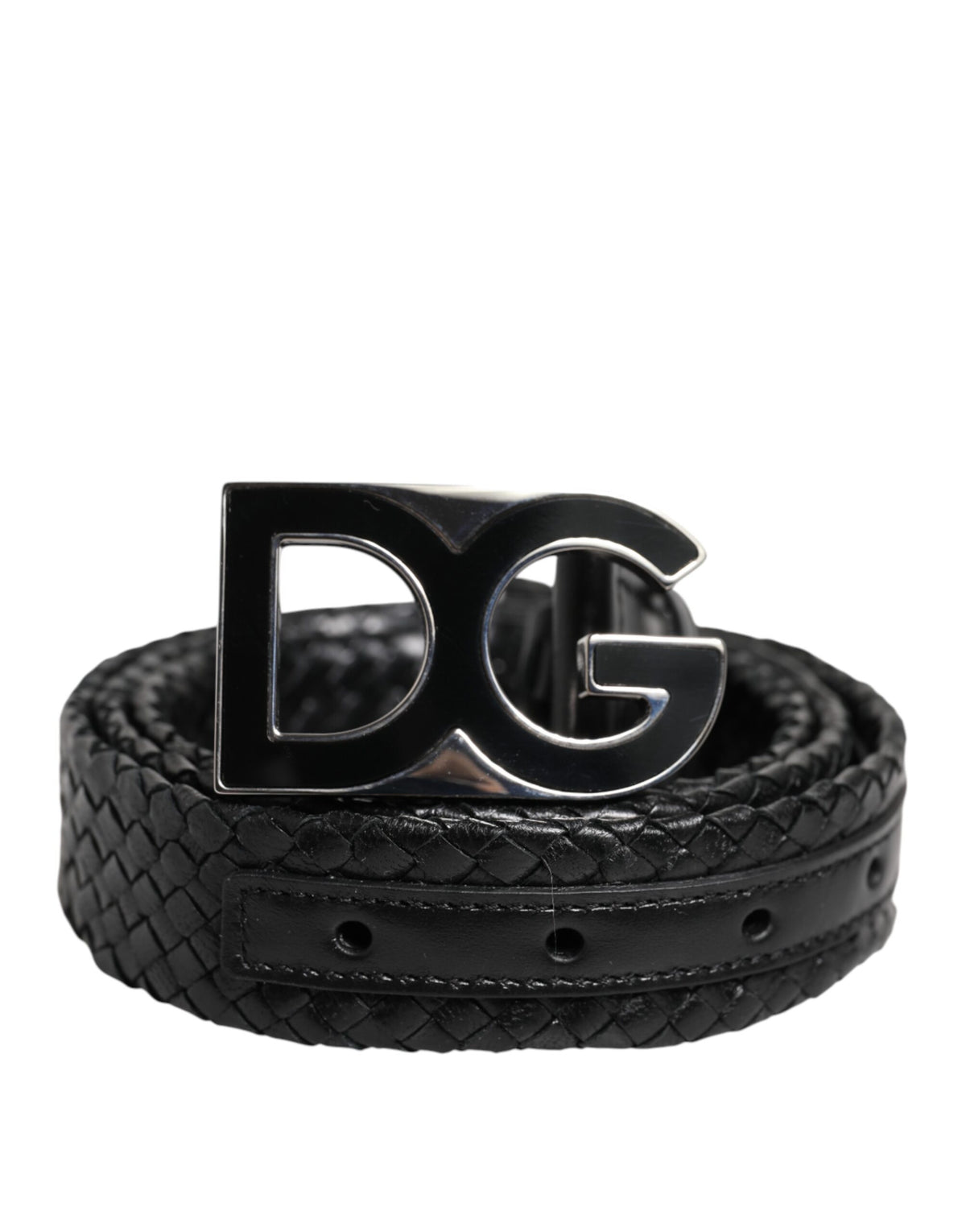 Ceinture Dolce &amp; Gabbana classique en cuir noir avec boucle logo DG